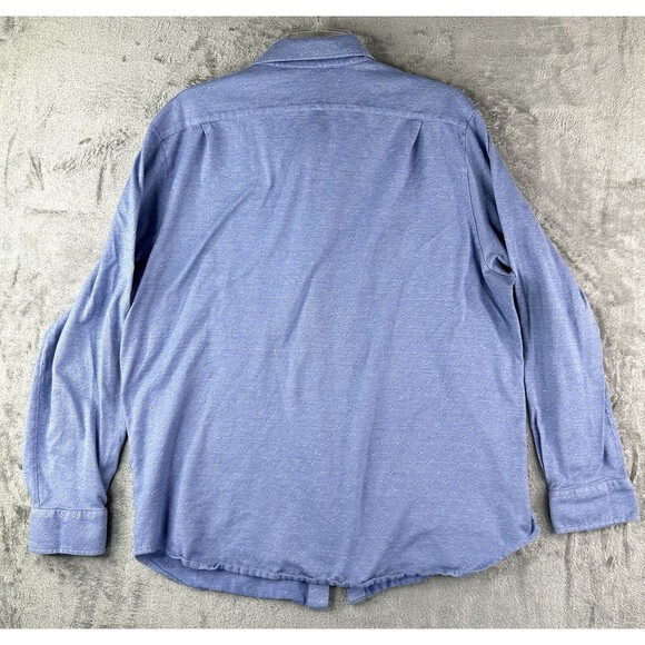 Hart Schaffner Marx Men’s Blue Long Sleeve Diamond Button Down Shirt Size XL - Picture 3 of 6